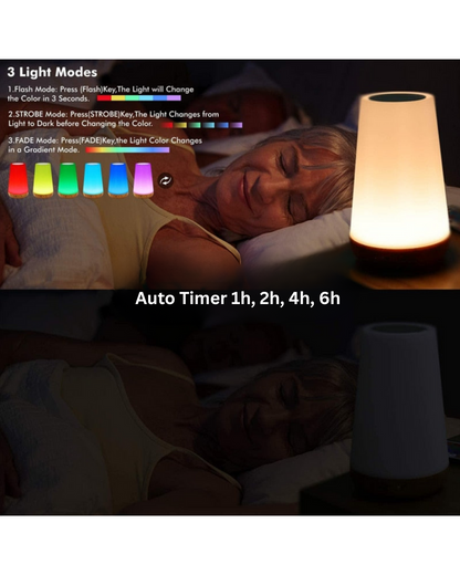 Dimmable Touch Lamp | 5 Brightness Levels | 13 RGB Colors