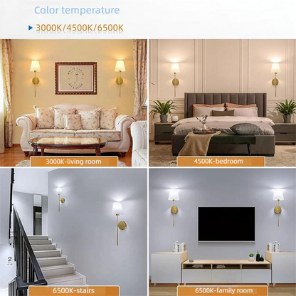 Wireless Rechargeable Wall Sconce with Remote + Touch, Warm, Natural, and Cold White Light